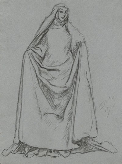Studie ženské postavy (verze: mužská postava) od Edwin Austin Abbey