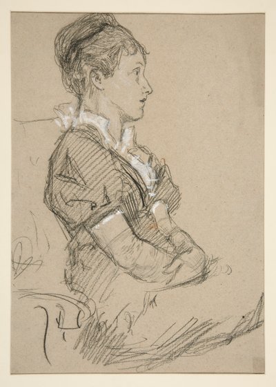Studie sedících žen (paní Abbeyová?) od Edwin Austin Abbey