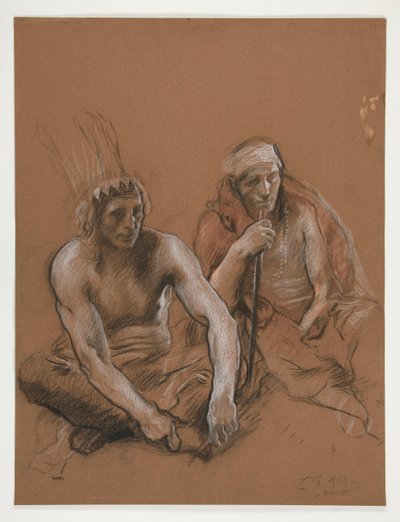 Studie dvou Indů pro od Edwin Austin Abbey