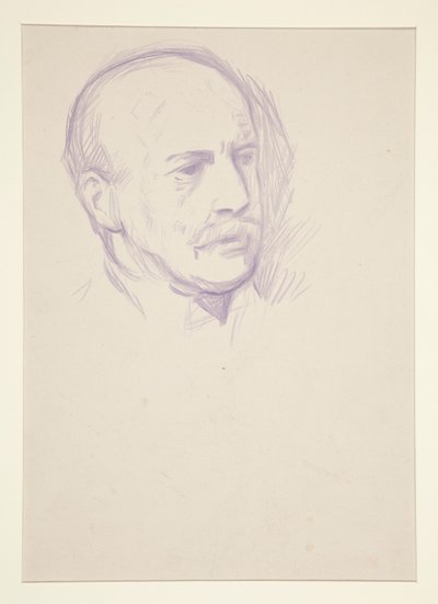 Studie, portrét hlavy muže, portrét Korunovace Edwarda VII od Edwin Austin Abbey