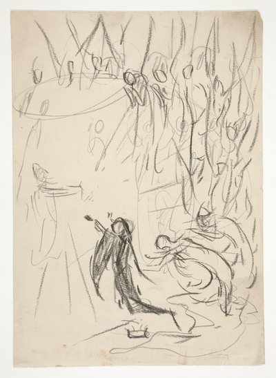 The Achievement of the Grail, studie k The Quest of the Holy Grail (série patnácti obrazů pro Boston Public Library, dokončena v roce 1901) od Edwin Austin Abbey