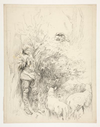 Píseň narcisů. Pastýř a blázen od Edwin Austin Abbey