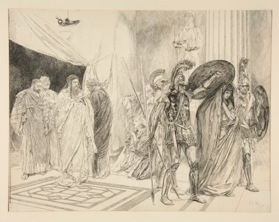 Uvěznění královny - dějství II, scéna I, Zima od Edwin Austin Abbey