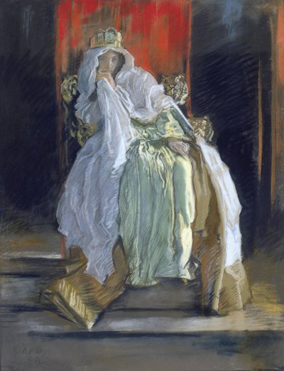 Královna v Hamletovi od Edwin Austin Abbey