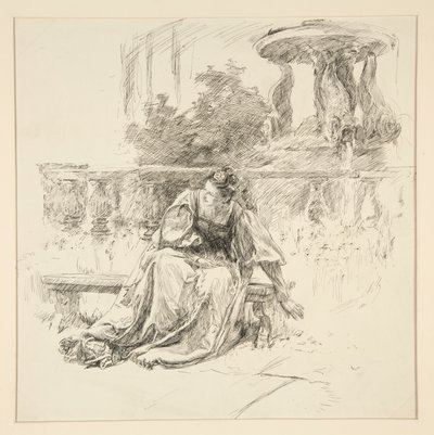 Roztrhaný dopis, z dějství I, scéna ii, Dva gentlemani z Verony od Edwin Austin Abbey