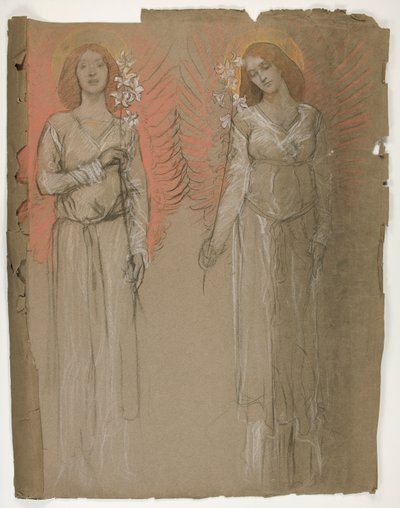 Dva andělé od Edwin Austin Abbey