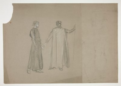 Dvě čísla: raná studie pro od Edwin Austin Abbey