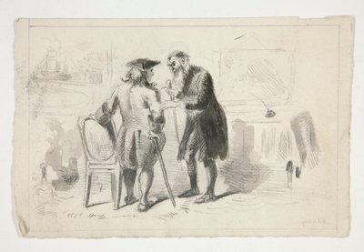 Dva muži konverzující v interiéru - neidentifikovaný obrázek od Edwin Austin Abbey