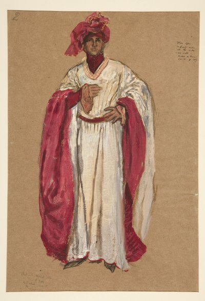 Neznámý muž v červeném hábitu, skica kostýmu pro krále Richarda II od Edwin Austin Abbey