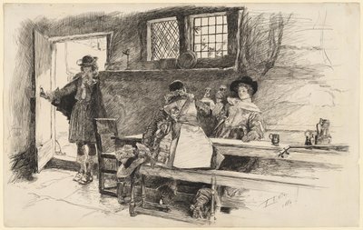 „Will ji přinesl víno“, ilustrace k „Phillada Flouts Me“ od Edwin Austin Abbey