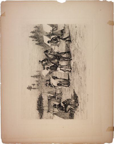 Noviny v táboře, 1876 od Edwin Austin Forbes