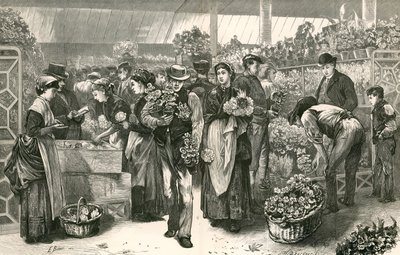 Květinový trh, Covent Garden, Londýn od Edwin Buckman