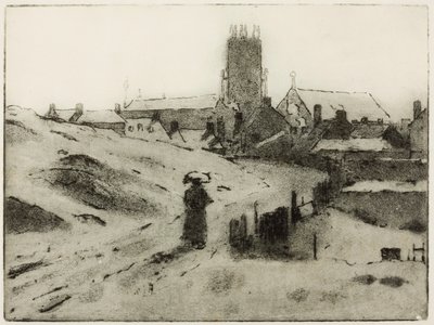 Kostel Černé Země (lept) od Edwin Butler Bayliss