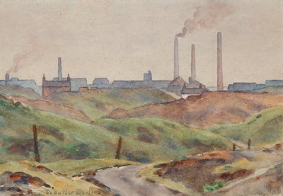 Černá venkovská scéna (akvarel na papíře) od Edwin Butler Bayliss