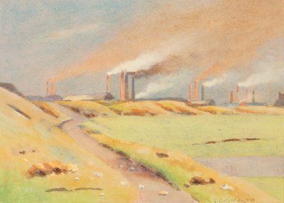 The Chimneys (akvarel na papíře) od Edwin Butler Bayliss
