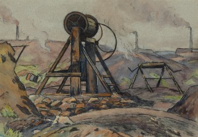 Navíjecí zařízení (akvarel a uhel na papíře) od Edwin Butler Bayliss