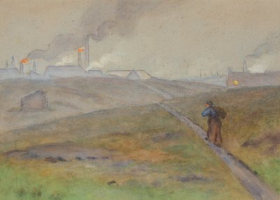 Varianta Černé země, krajina (akvarel na papíře) od Edwin Butler Bayliss