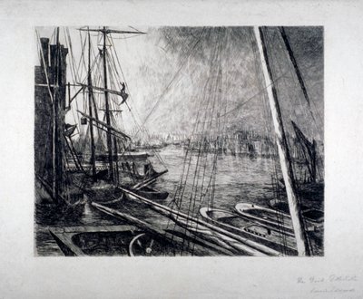 Pool of London z Rotherhithe, s loděmi v popředí, c1890. od Edwin Edwards