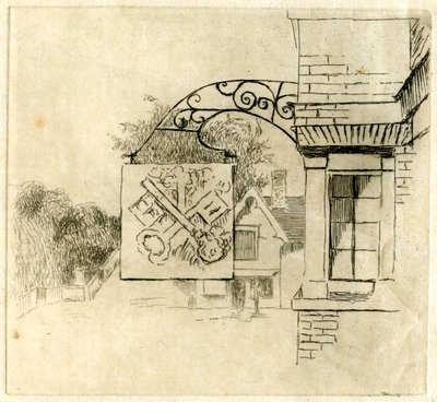 Sign of the Cross Keys, St Neots, Cambridgeshire, 1881. od Edwin Edwards
