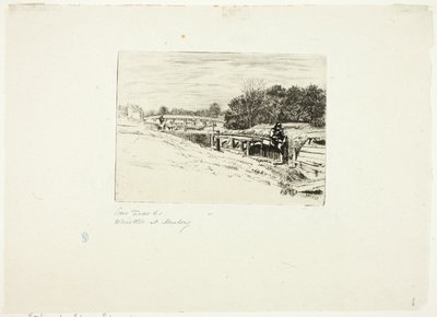 Whistler Sketching at Moulsey Lock od Edwin Edwards