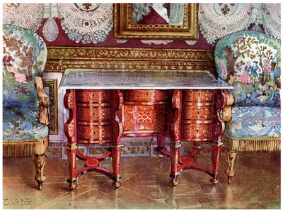 Psací stůl na kolenou a pozlacené fauteuils, 1910 od Edwin Foley