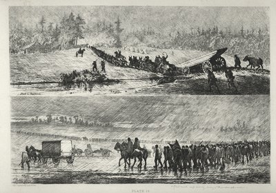 Pochod v dešti od Edwin Forbes