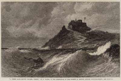 Čerstvá vichřice, Mount Orgueil, Jersey od Edwin Hayes