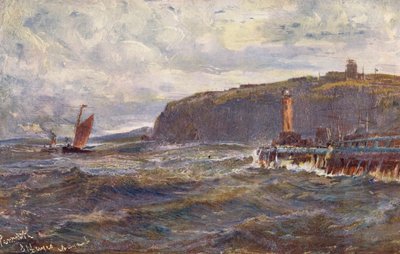 Penarth, vjezd do přístavu Cardiff (barevná litografie) od Edwin Hayes