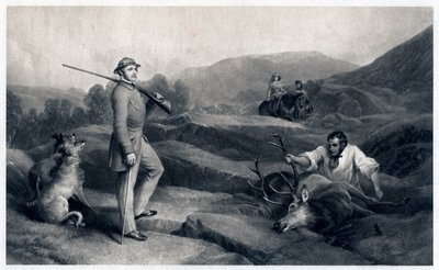 Lov na jelena prince Alberta, polovina 19. století od Edwin Landseer