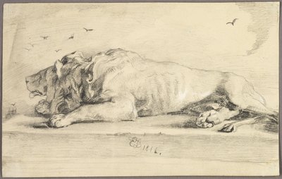 Ležící lev od Edwin Henry Landseer