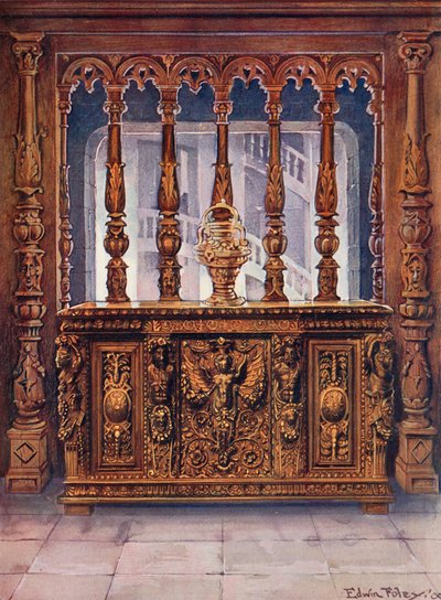 Henri Deux Carved Bahut. Dubové plátno ze stejného francouzského období od Edwin John Foley