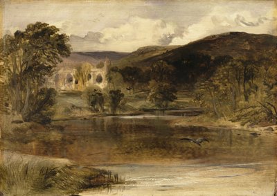 Bolton Abbey, Yorkshire (olej na panelu) od Edwin Landseer