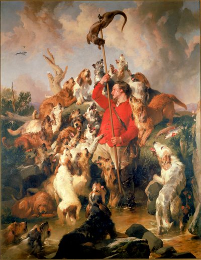 The Otter Speaed, Otterhoundi hraběte z Aberdeenu, kolem roku 1844 (olej na plátně) od Edwin Landseer