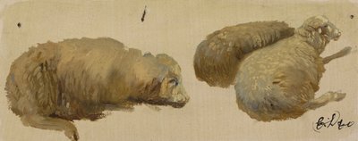Tři ovce v klidu (olej na papíře) od Edwin Landseer