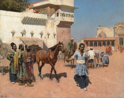 Prodejce perských koní, Bombaj, 80. léta 19. století od Edwin Lord Weeks