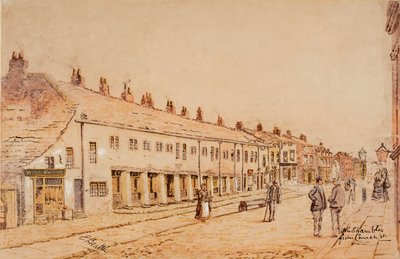 The Shambles, z Kostelní ulice, asi 1891-1917 (akvarel na papíře) od Edwin Robert Beattie