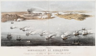 Bombardování Bomarsundu, 1854 od Edwin Thomas Dolby