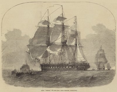 HMS Nankin, 50 zbraní, ctihodný Keith Stewart, velitel od Edwin Weedon