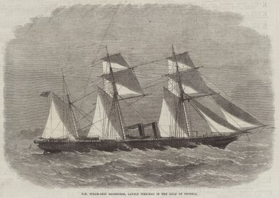 HM Steam-Ship Racehorse, nedávno ztroskotal v zálivu Pecheli od Edwin Weedon