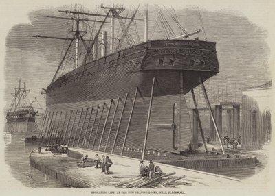 Hydraulický výtah v New Graving-Docks, poblíž Blackwallu od Edwin Weedon