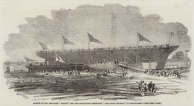 Start HM Gun-Boat Pelter a portugalské parní lodi Dom Pedro Secondo v Northfleet od Edwin Weedon