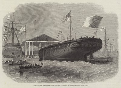 Uvedení portugalské Screw-Corvette Sagres v Limehouse od Edwin Weedon