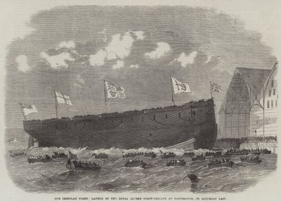 Naše železná flotila, start Royal Alfred Screw-Frigate v Portsmouthu, v sobotu minulou od Edwin Weedon