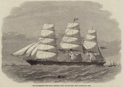 Clipper-Ship the Royal Edward, postavený pro Červený kříž Australian Line od Edwin Weedon