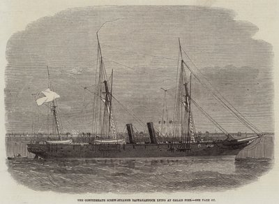 Konfederační šroubový parník Rappahannock ležící na molu v Calais od Edwin Weedon