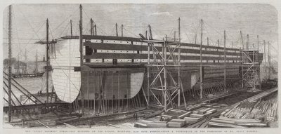 Budova Great Eastern Steam-Ship na Stocks, Millwall, zátěž 22 500 tun od Edwin Weedon