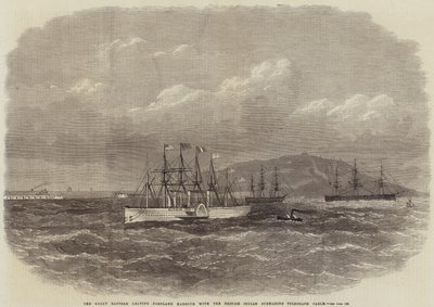 The Great Eastern opouští portlandský přístav s britským indickým ponorkovým telegrafním kabelem od Edwin Weedon