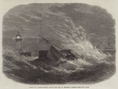 Vrak rybářského člunu u mola v přístavu Ramsgate od Edwin Weedon