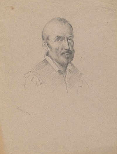 Portrét muže, skica k podpisu paktu v kabině Mayflower od Edwin White