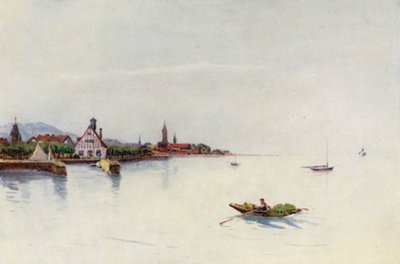 Rýn: Bregenz, Bodenské jezero, Kostnické jezero (barevná litografie) od Effie Jardine